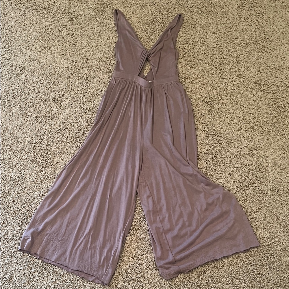 URBAN OUTFITTERS silence + noise Sleeveless Wide-Leg Jumpsuit in Dusty Mauve